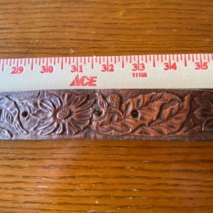 Vintage custom hand tooled leather belt